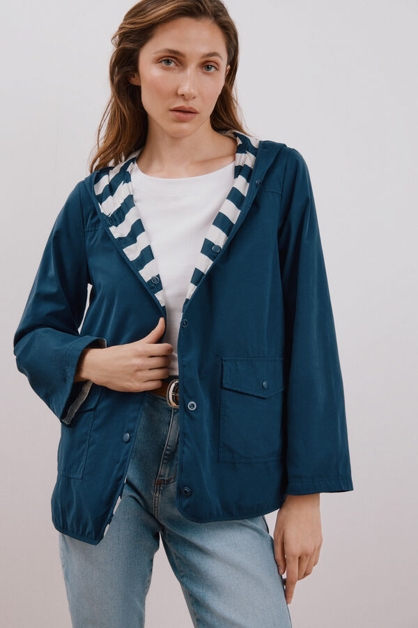 Cortefiel Parka reversible waterrepelent Azul marino