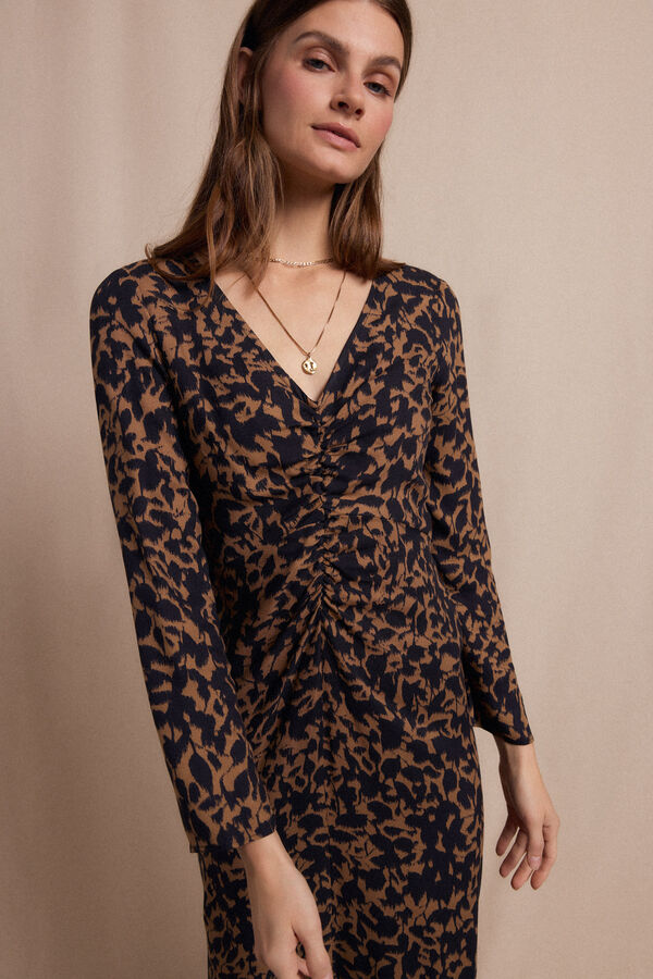 Slowlove Vestido largo estampado Preto