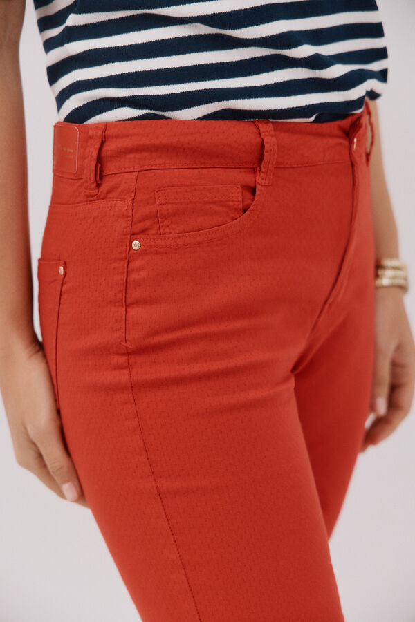 Cortefiel Jeans Sensational slim jacquard Rojo