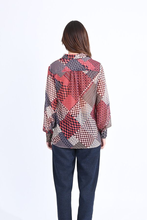 Molly Bracken Camisa vaporosa estampada Vermelho