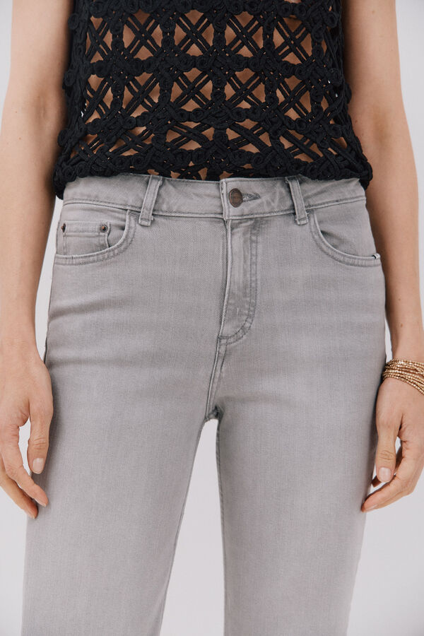 Cortefiel Cal&ccedil;a jeans reta Cinzento