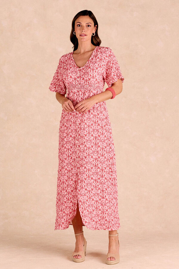 Polín Et Moi Vestido longo damasco Vermelho