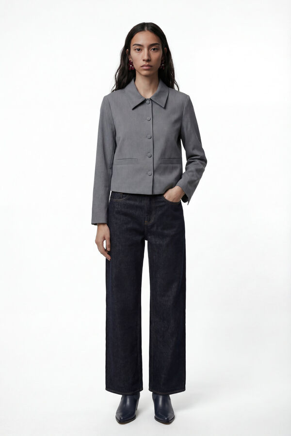 Vero Moda Chaqueta estilo blazer con botones forrados Gris oscuro