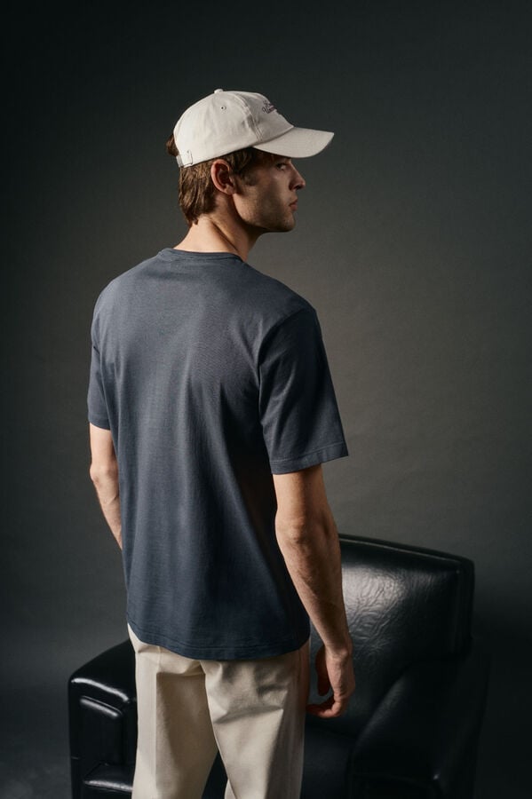 OOTO Camiseta gr&aacute;fica lavada Azul