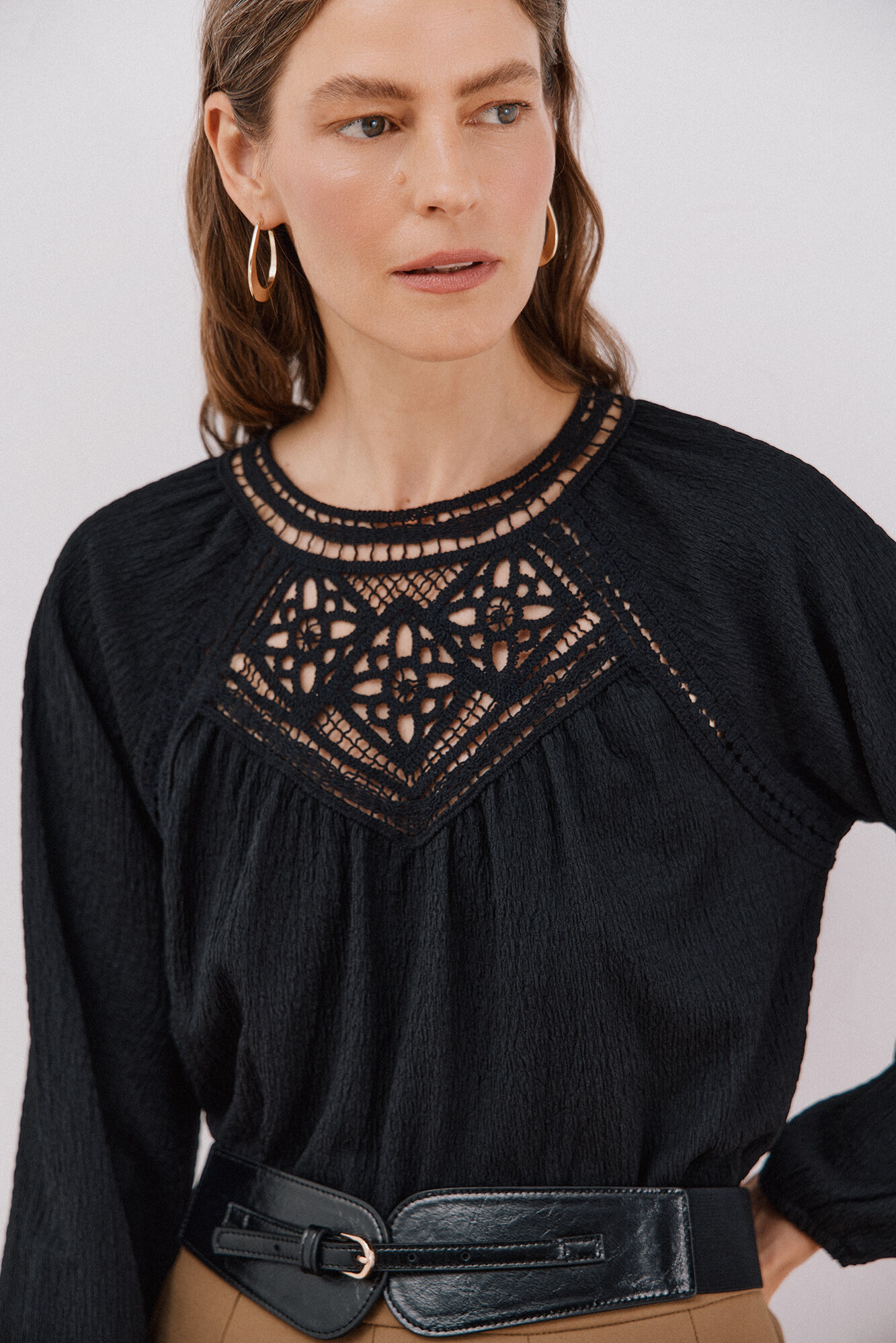 Cortefiel Top parche crochet