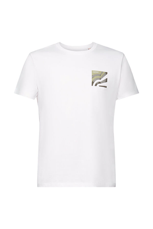 Cortefiel Camiseta algodón regular fit Estampado blanco