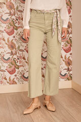 Polín Et Moi Calça denim flare Ameline Verde