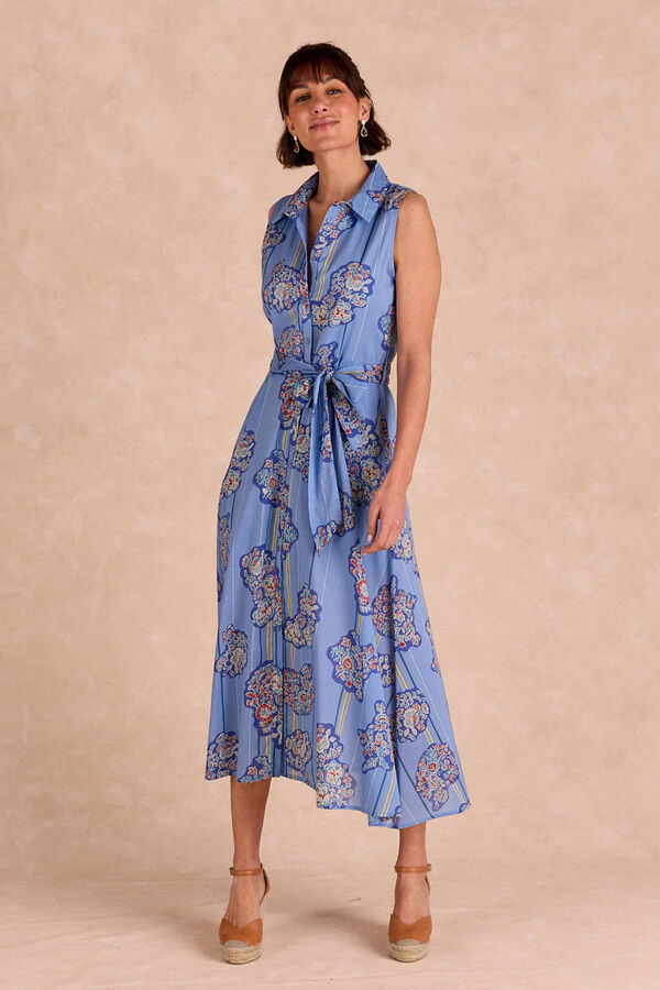 Polín Et Moi Vestido longo Zaira Azul