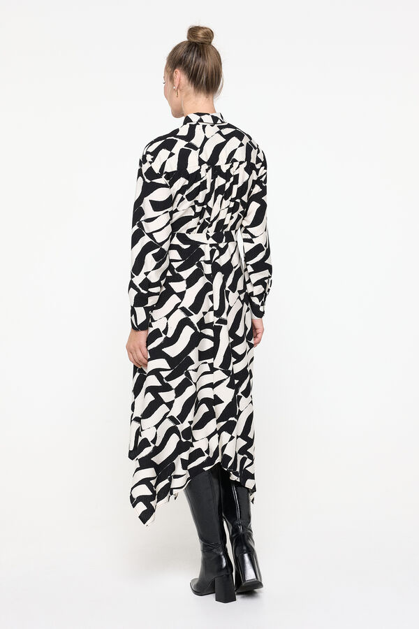 Vero Moda Vestido camisa midi com baixo assimétrica Preto