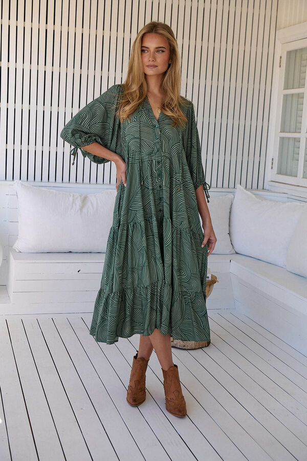 Jaase Vestido maxi estampado Ria Verde