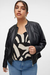 Vero Moda Curve Chaqueta efecto piel talla grande Negro
