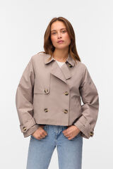 Vero Moda Trench coat curto com bolsos Cinzento