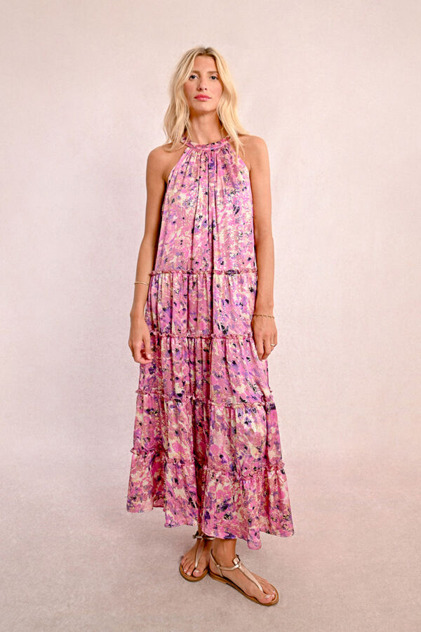 Molly Bracken Vestido largo escote halter Multicolor
