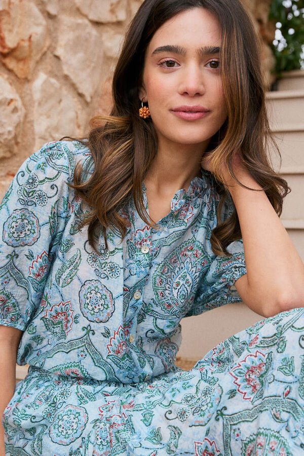Pol&iacute;n Et Moi Camisa estampado Lirel Azul