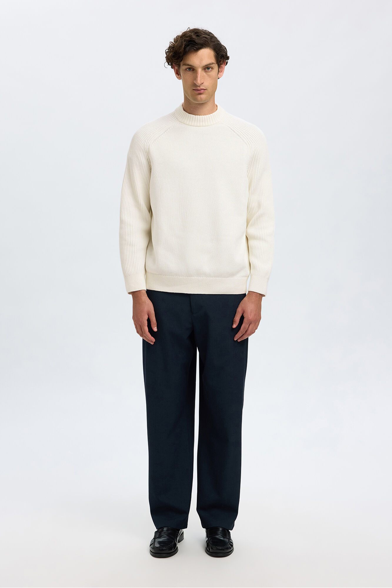 Selected Jersey cuello mock 100% algod&oacute;n org&aacute;nico.