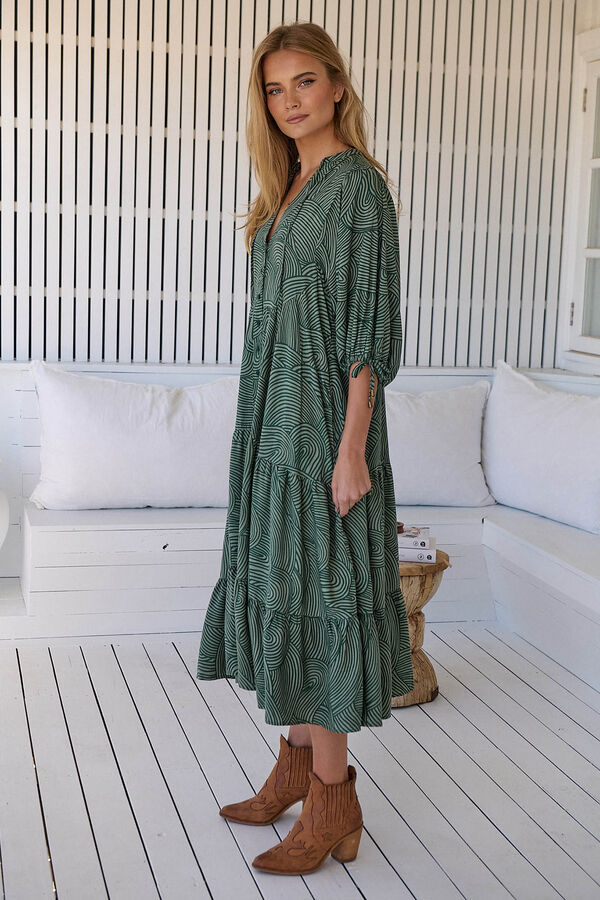 Jaase Vestido maxi estampado Ria Verde