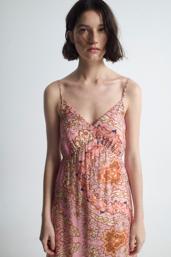 Object Vestido largo estampado Rosa