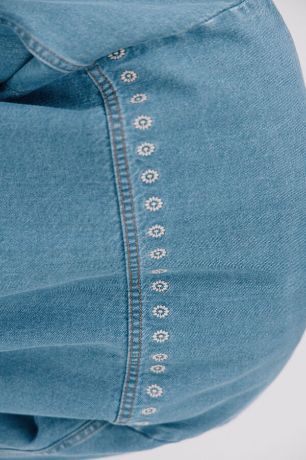 Cortefiel Cazadora Vaquera bordada Azul