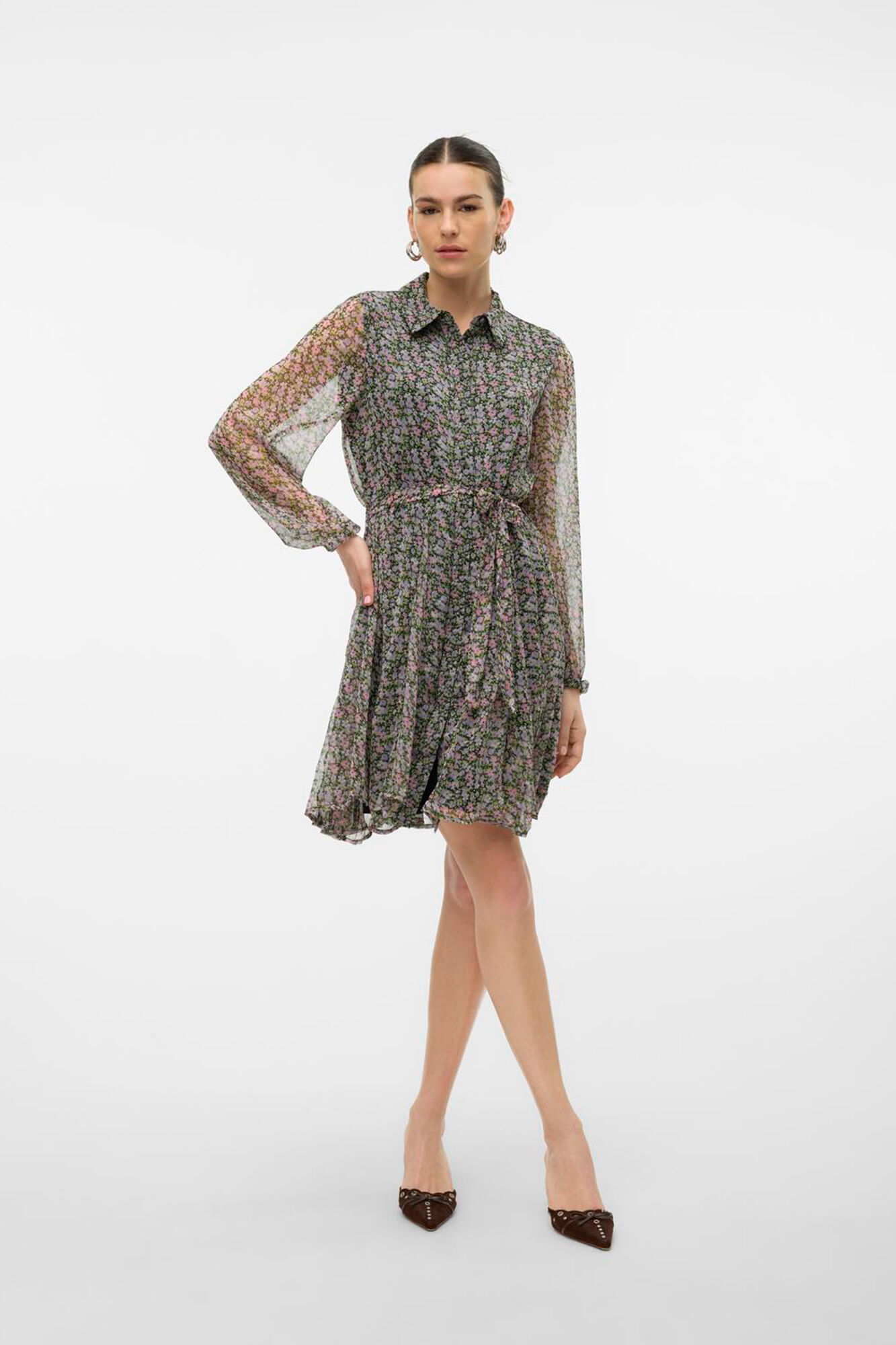 Vero Moda Vestido curto de tecido arejado