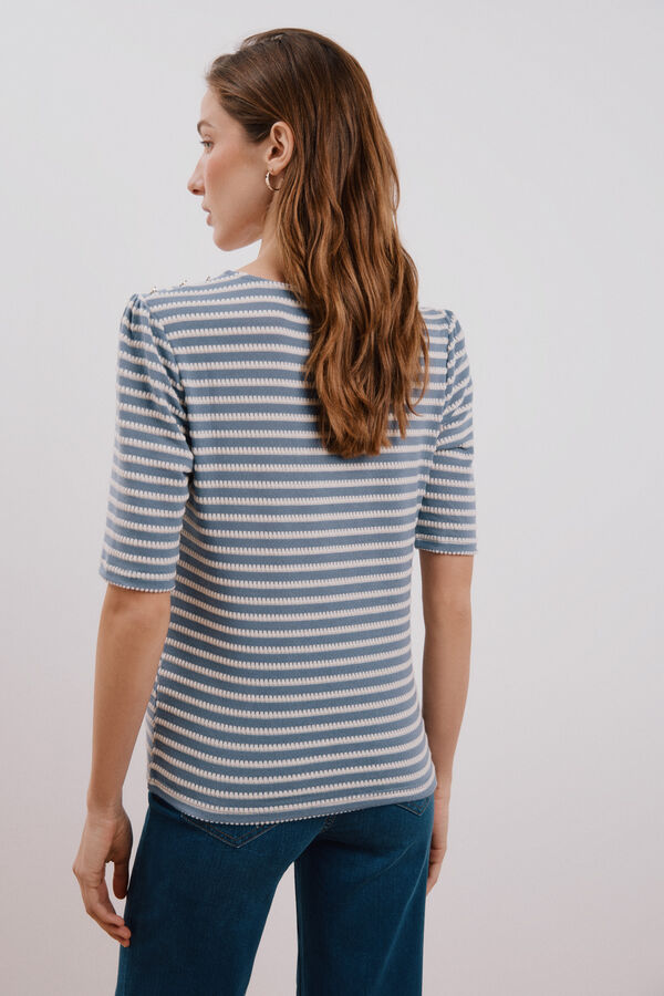 Cortefiel Camiseta estructura rayas Azul