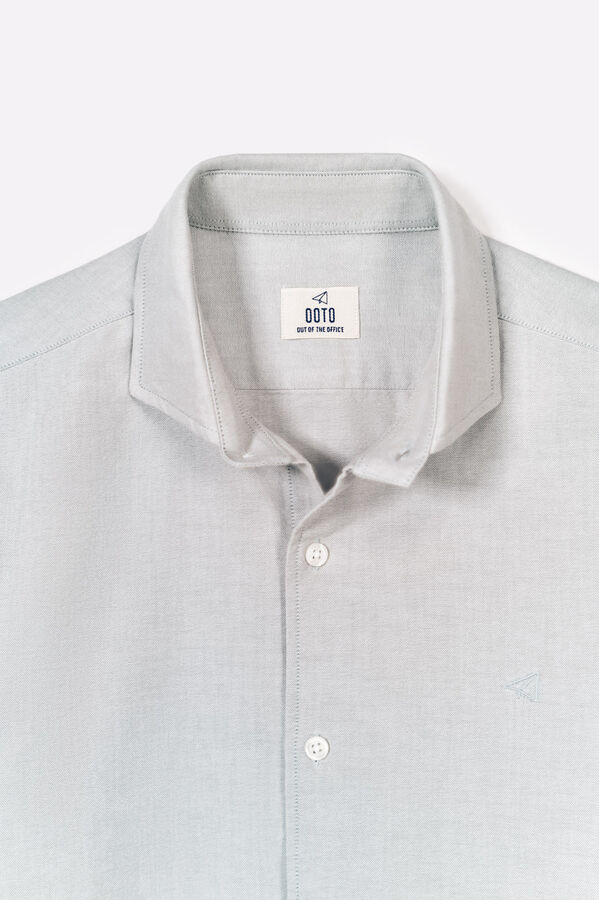 OOTO Camisa liso manga comprida Verde