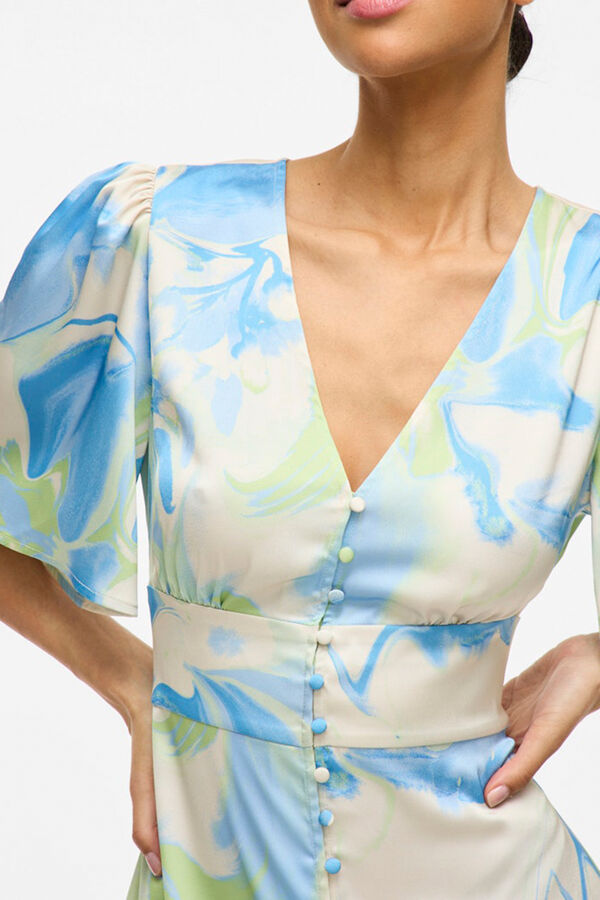 Vila Vestido midi satinado de fiesta Gris