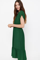 Cortefiel Vestido confort cintur&oacute;n Verde oscuro