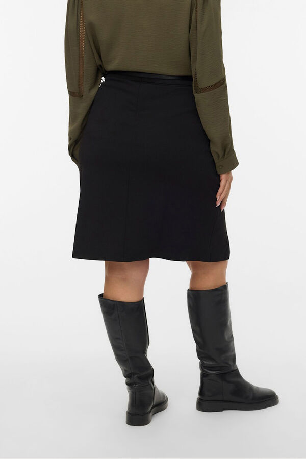 Vero Moda Curve Saia curta com cinto, tamanho grande, l  Preto