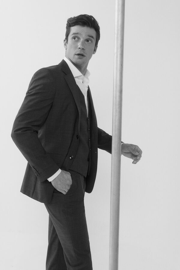 Cortefiel Cal&ccedil;a aos quadrados s&eacute;rie xxi Azul