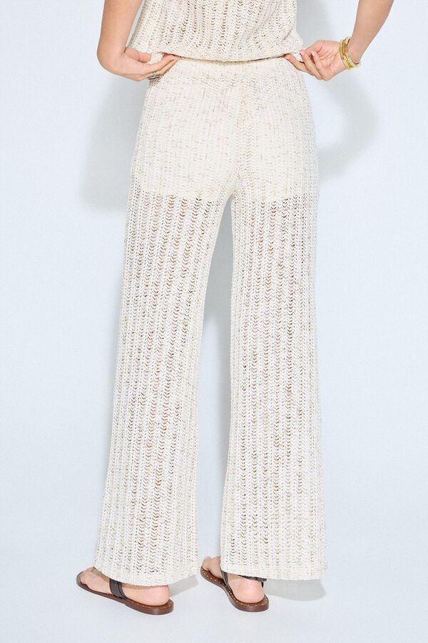 Slowlove Pantal&oacute;n de punto Marfil