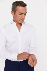 Cortefiel Camisa vestir lisa pinpoint fácil de engomar Branco