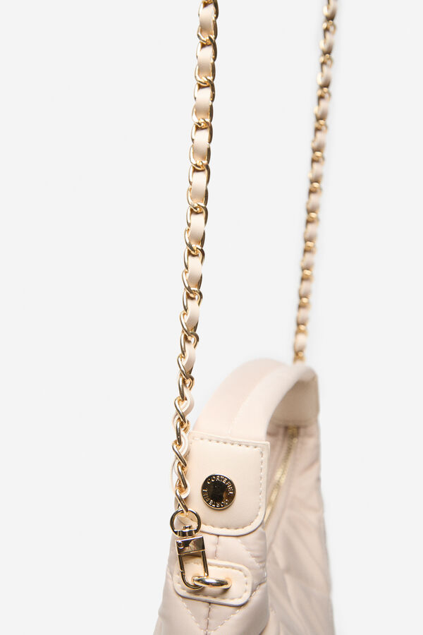 Cortefiel Bolso hombro nylon Marfil