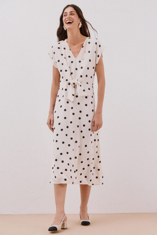 Cortefiel Mono largo nudo Estampado blanco