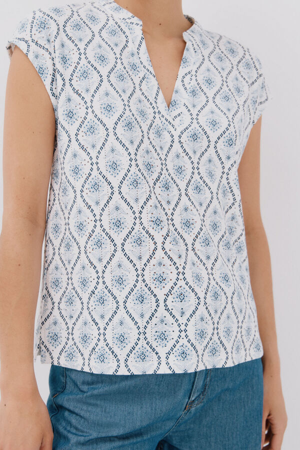 Cortefiel Camiseta de malha perfurada Multicolorido