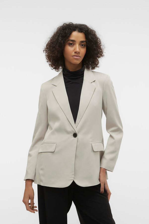 Vero Moda Blazer oversized manga comprida de mulher Cinzento
