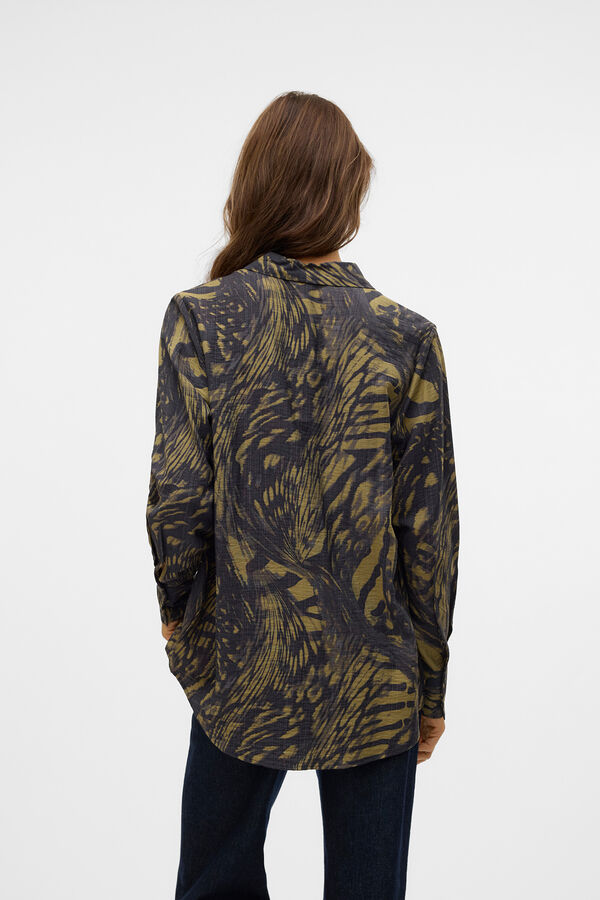 Vero Moda Camisa estampada manga larga Verde oscuro