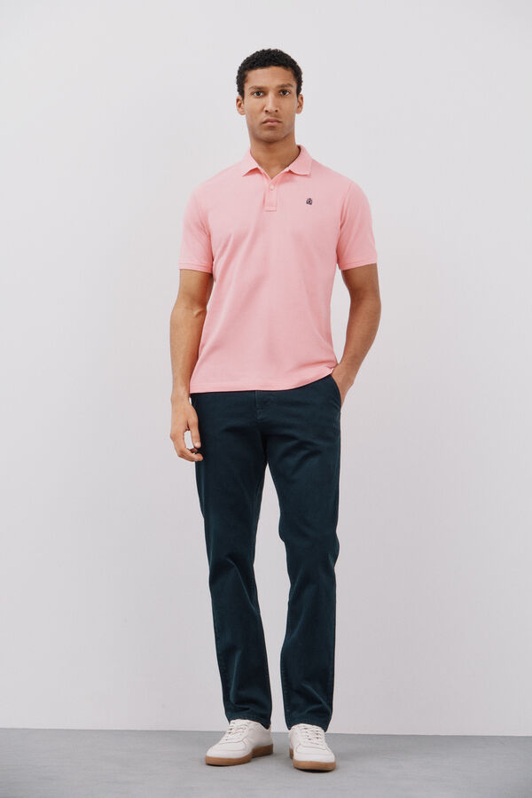 Cortefiel Polo b&aacute;sico piqu&eacute; Coral