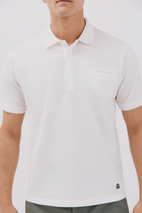Cortefiel polo cuello estructura Blanco