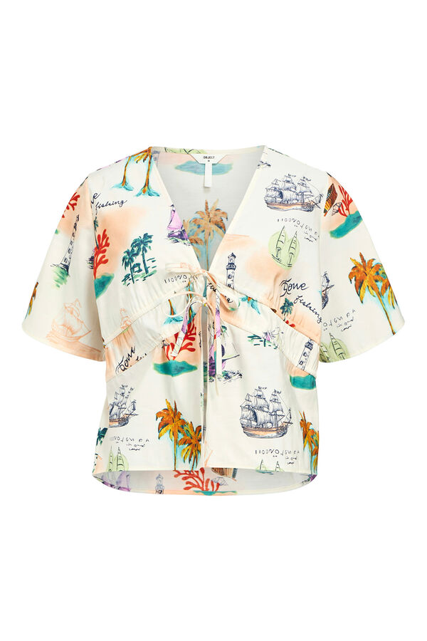 Object Top estampado com nó Cinzento