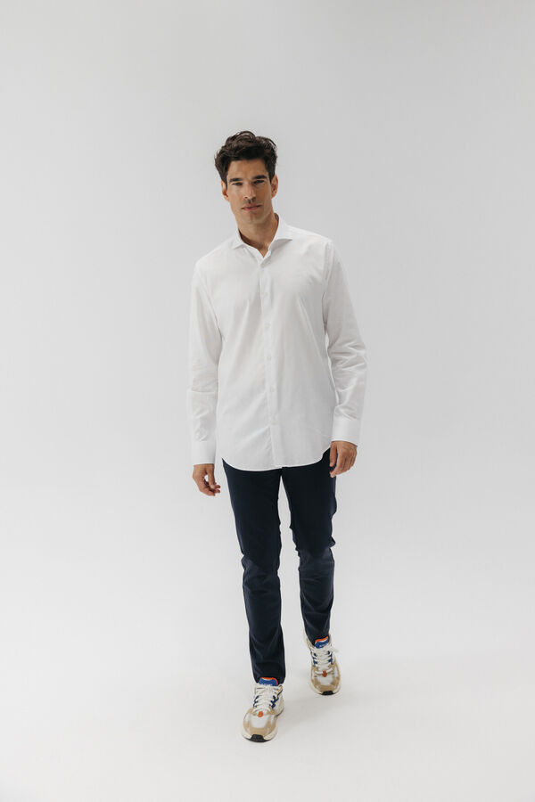 elPulpo Camisa vestir oxford royal Blanco