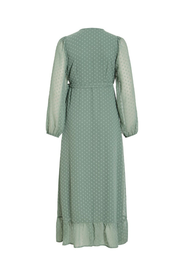 Vila Vestido comprido midi de plumeti Verde