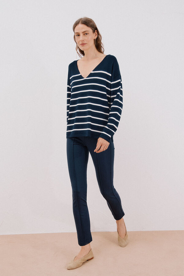 Cortefiel Leggings de malha femininas Azul