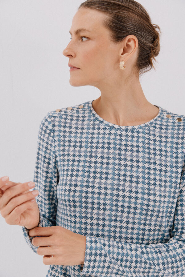 Cortefiel Camisa de caixa de bot&otilde;es Azul