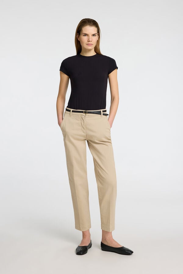 Selected Femme Cal&ccedil;as chino Castanho