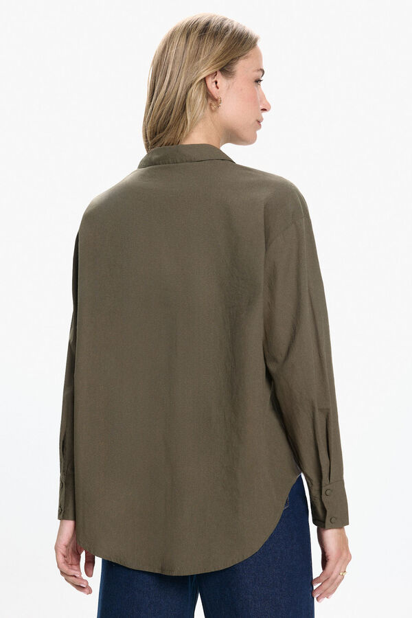 Vero Moda Camisa bordada de algod&atilde;o org&acirc;nico Verde