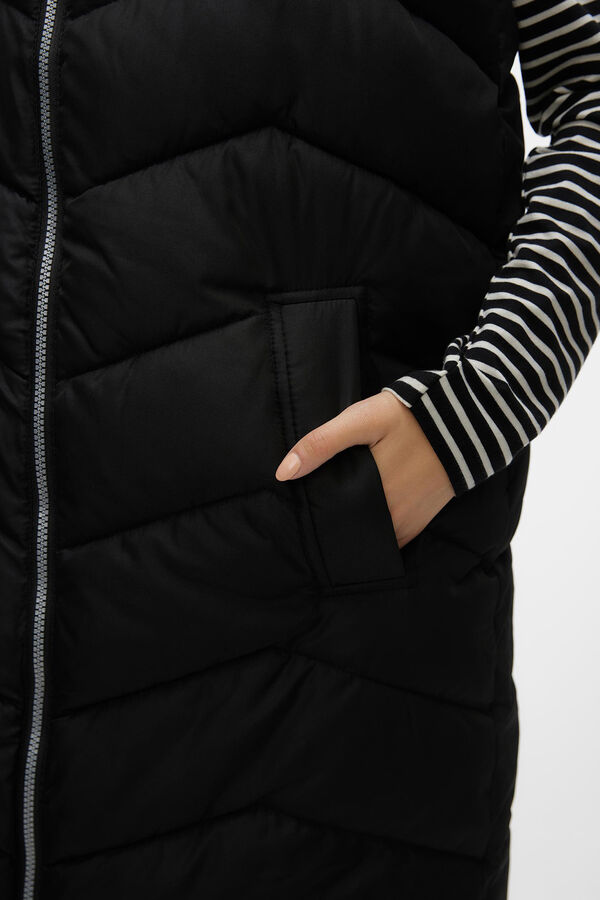 Vero Moda Chaleco midi acolchado Negro