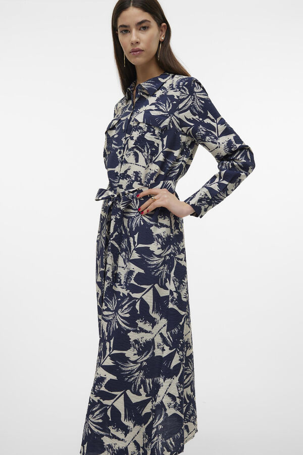 Vero Moda Vestido midi camiseiro Azul