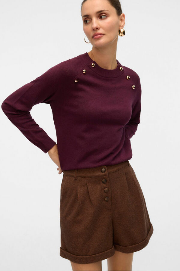 Vero Moda Jersey de punto botones dorados Morado