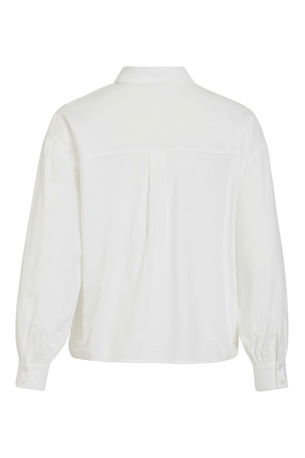 Vila Camisa de viscosa y algod&oacute;n con encaje Blanco