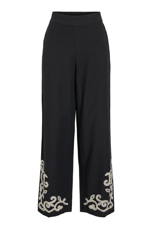 Vila Pantal&oacute;n con bordados Negro